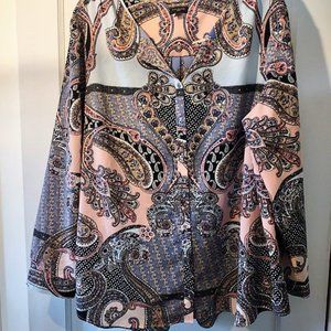 2X Talbots PLUS Sz 2X Paisley Blouse Dusty Rose, Pale Blue, Black, Lavender, Tan